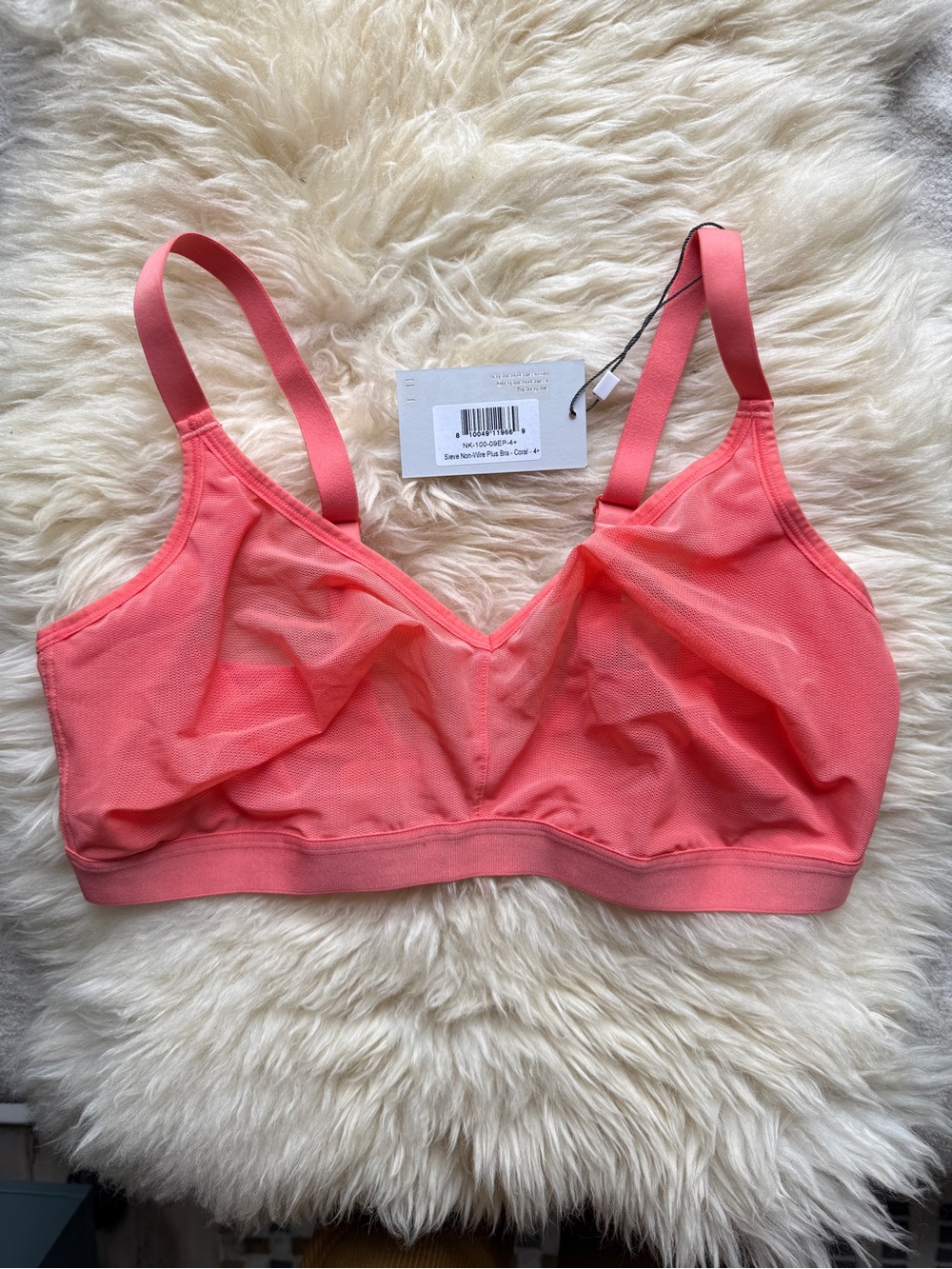 Negative Underwear NWT Sieve non-wire plus  Bra - coral - 4+ - Picture 2 of 7